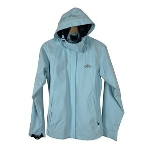 OTU Women Light Blue Hooded Waterproof Rain Jacket Size S‎